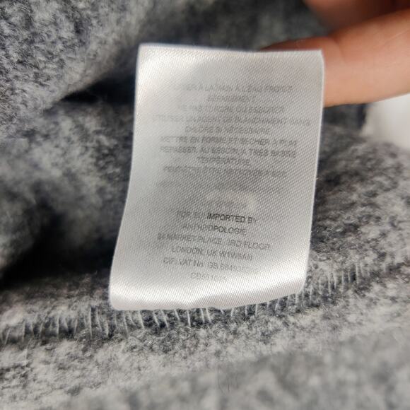 Moth Anthropologie Morris Wool Blend Duster Sweater Vest M/L Petite Black Gray - Picture 8 of 12